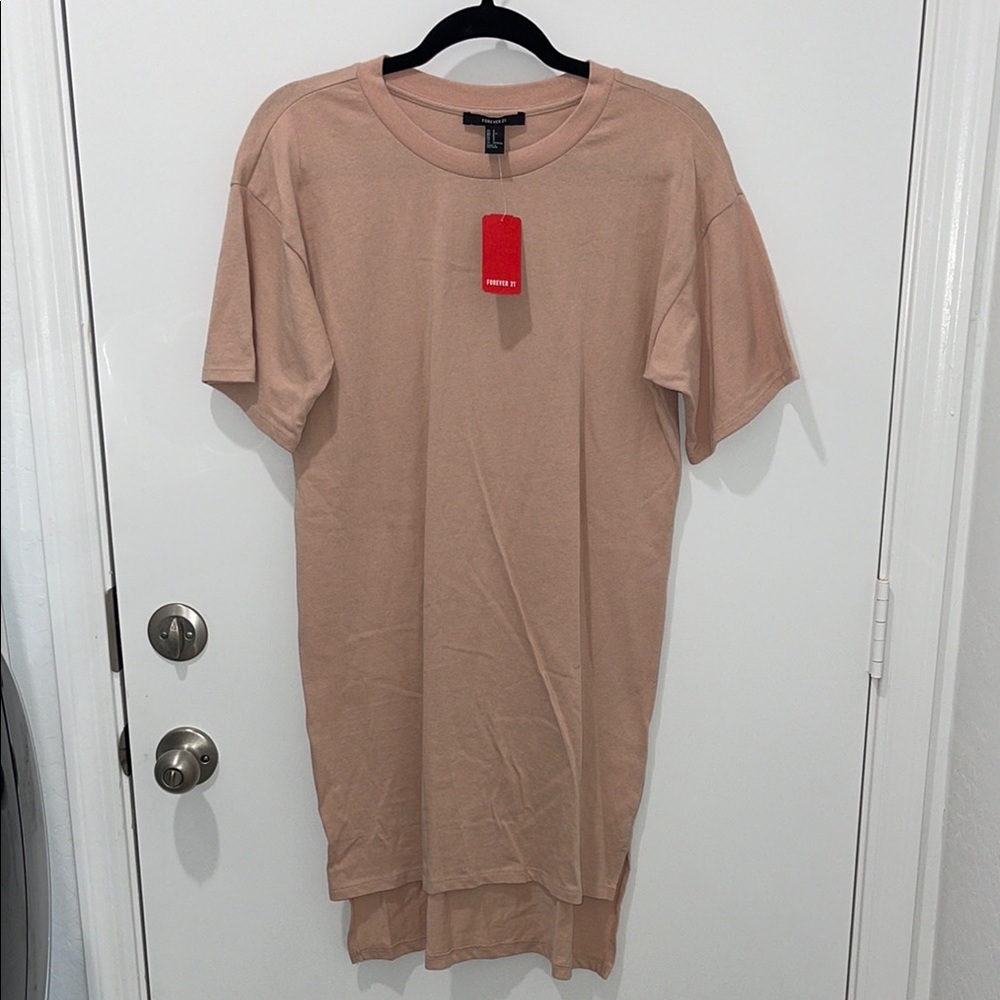 Forever 21 Tan T shirt dress size small crew neck